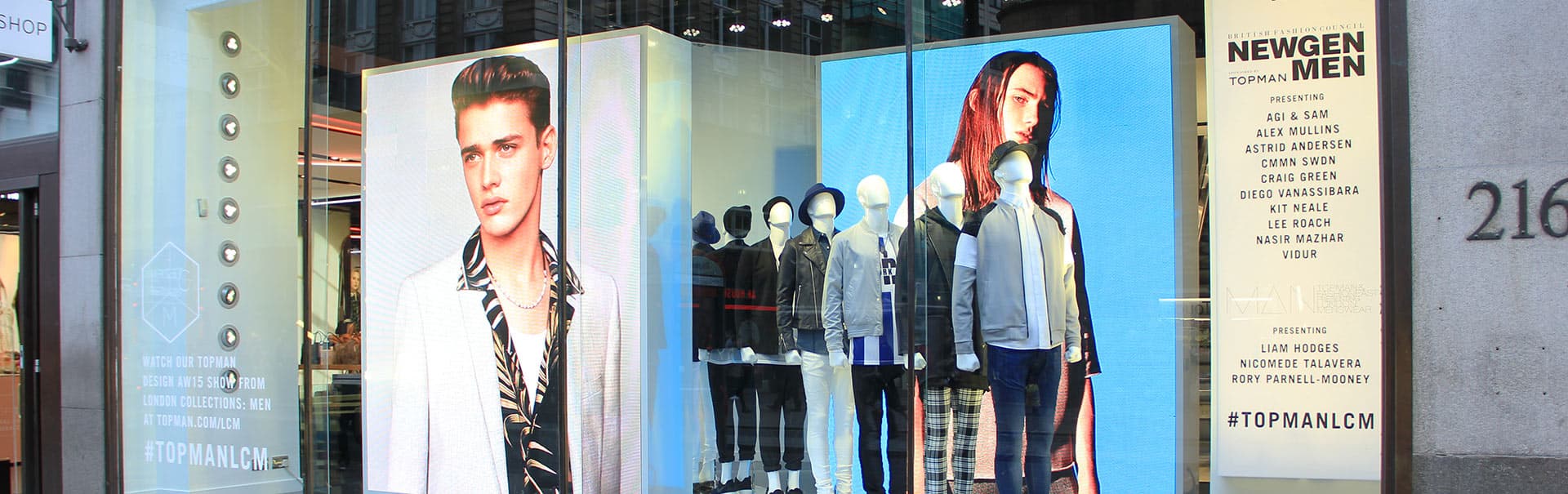 Led displays used in a storefront