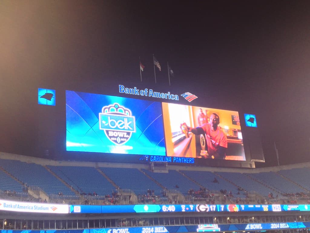 Led displays used in a stadium